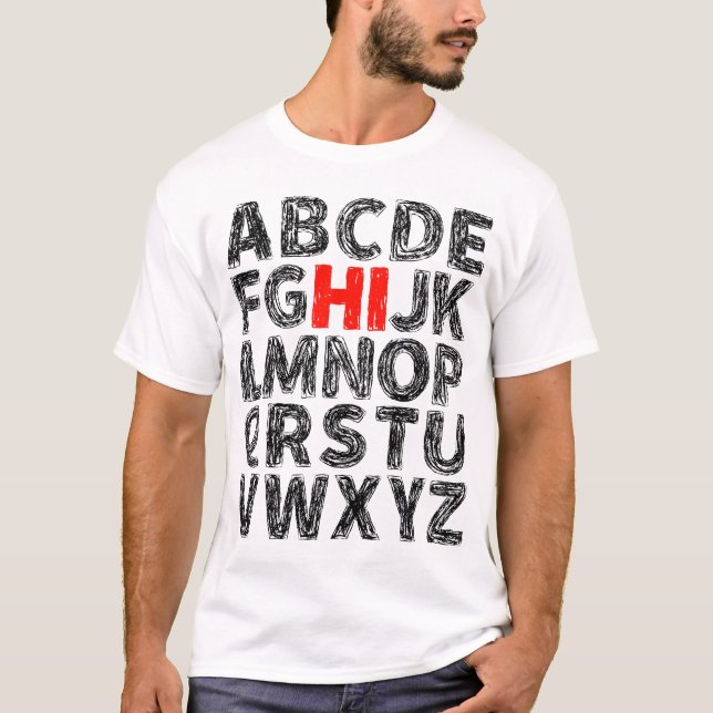 T-shirt Hi Alphabet ABC Retour À L'École Pré K Maternelle (Devant)