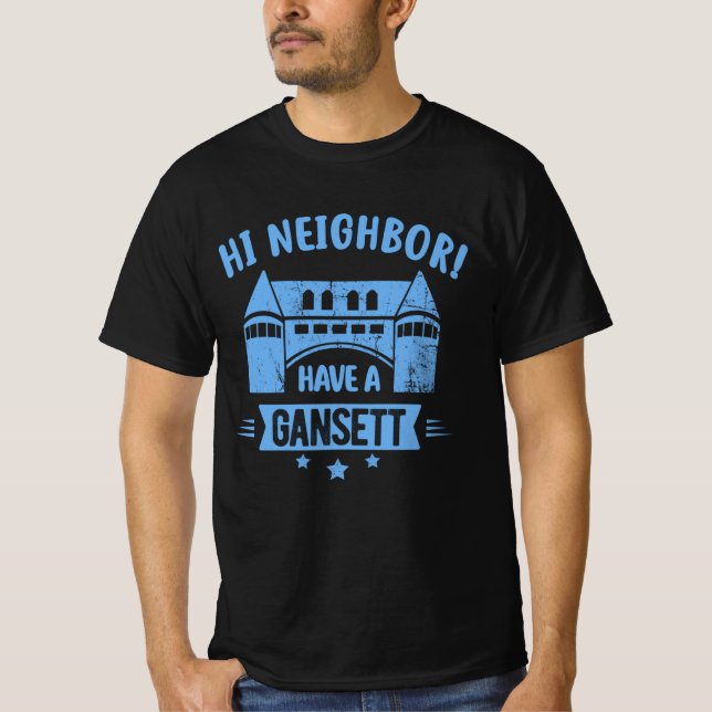 T-shirt Hi Neighbours Ont Un Cadeau Gansett Retro Style (Devant)