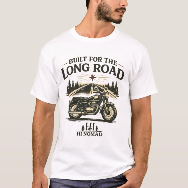 T-shirt HI NOMAD – Conçu pour la longue route | Classe Vin (Devant)