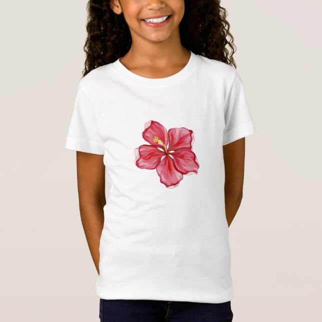 T-Shirt Hibiscus & dentelle RED (Devant)
