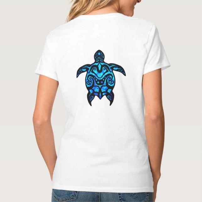 T-shirt Hibiscus des tortues tribales (Dos)