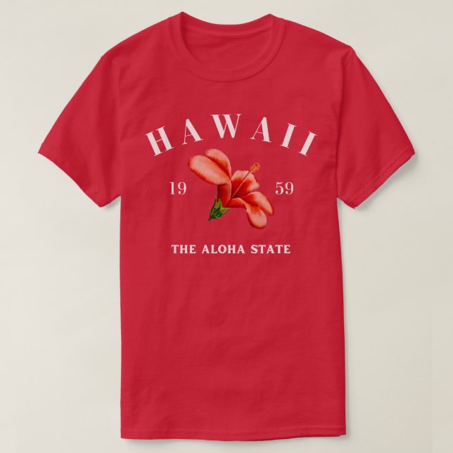 T-shirt Hibiscus d'Hawaï à l'obscurité (Design devant)