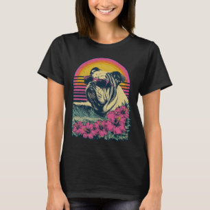 T-shirt Hibiscus Fleurs de Floral Bouledogue Britannique É