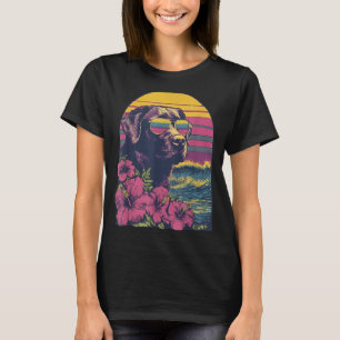 T-shirt Hibiscus Fleurs Été Surfeur Labrador Floral