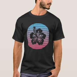 T-shirt Hibiscus Flower Summer Hawaii Sunset