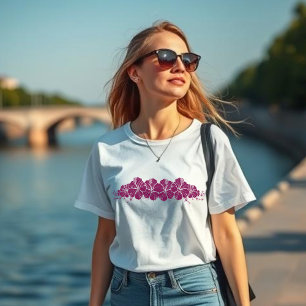 T-shirt Hibiscus hawaïen Fleurs de vin couleur