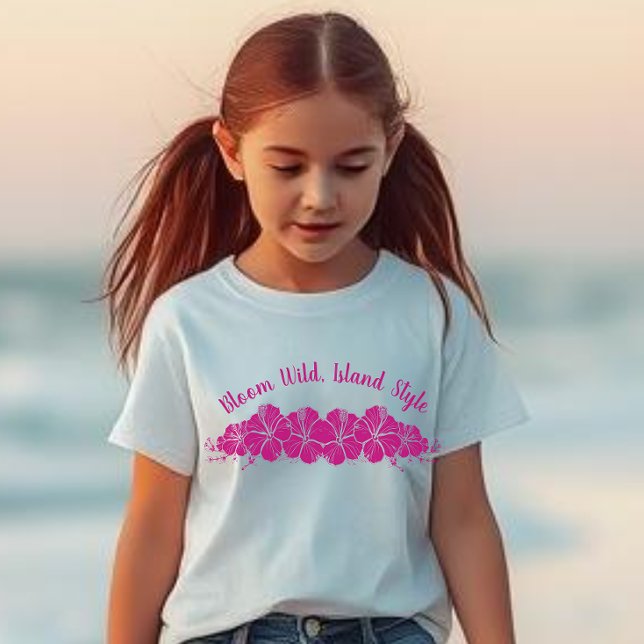 T-shirt Hibiscus hawaïen Fleurs Fleurs Fleurs Fleurs Fleur (Hawaiian Tropical Hibiscus, Pink T shirt Kids)