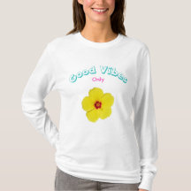 T-shirt Hibiscus Jaune Good Vibes uniquement