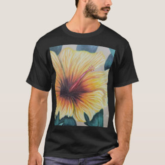 T-shirt Hibiscus jaune horloge