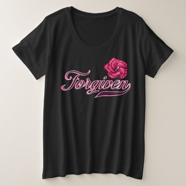 T-shirt Hibiscus Plus Taille Pardonnée (Design devant)