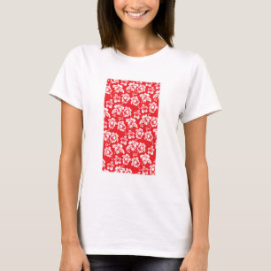 T-shirt Hibiscus rouge hawaïen Impression florale