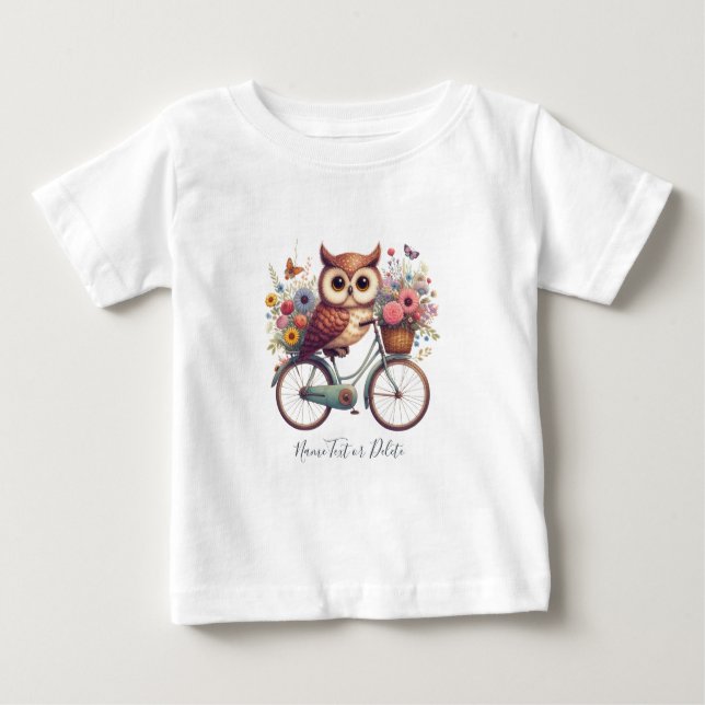 T-shirt hibou à vélo (Devant)