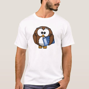 T-shirt Hibou avec la calculatrice, maths, étudiant,