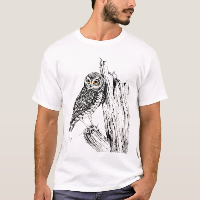 T-shirt Hibou avec la chemise de sauterelle (Devant)