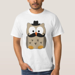 T-shirt Hibou avec la moustache et le casquette