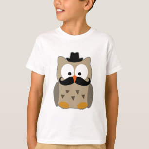 T-shirt Hibou avec Moustache et Casquette