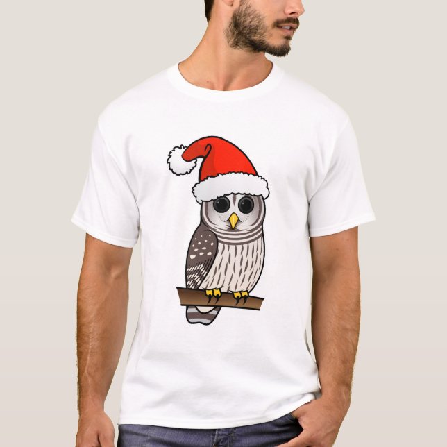 T-shirt Hibou barré Père Noël de Noël (Devant)