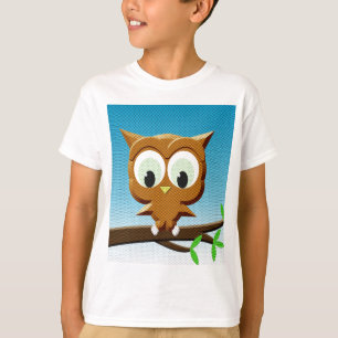T-shirt Hibou de bande dessinée sur papier journal