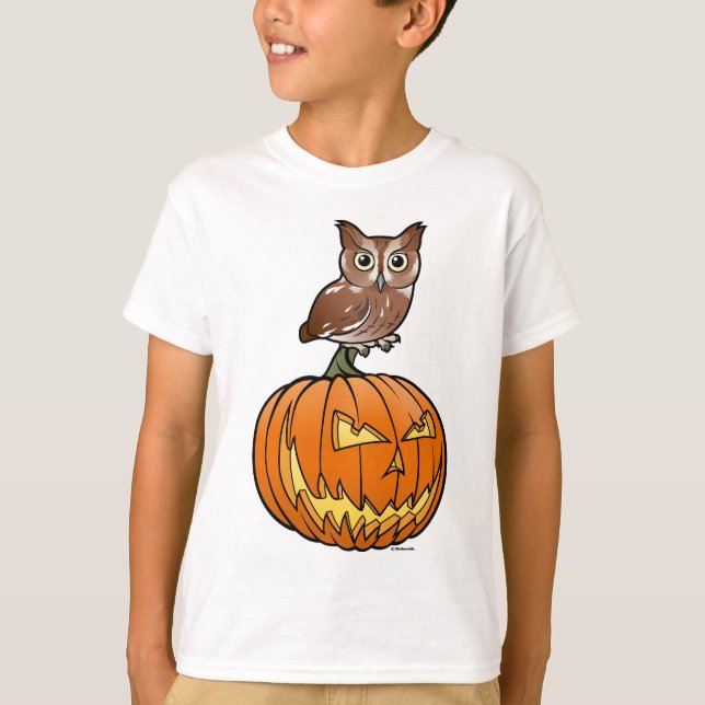 T-shirt Hibou de cri strident oriental de Halloween (Devant)