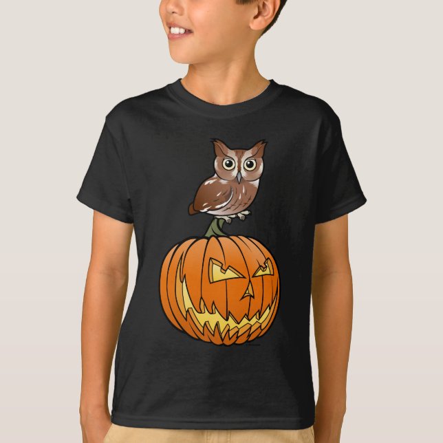 T-shirt Hibou de cri strident oriental de Halloween (Devant)