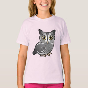 T-shirt Hibou de cri strident oriental (phase grise)