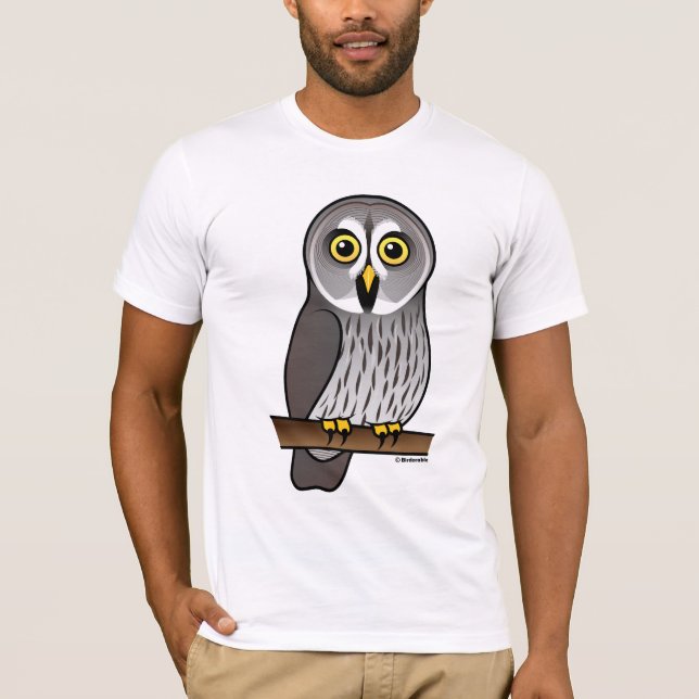 T-shirt Hibou de grand gris mignon (Devant)