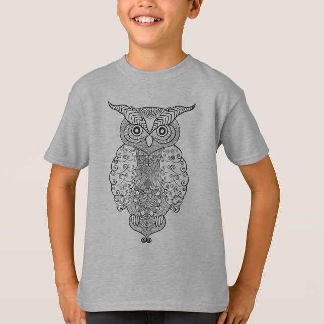 T-shirt Hibou de griffonnage (Devant)