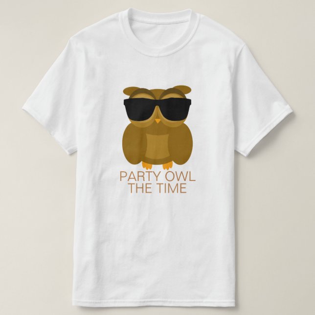 T-shirt Hibou de partie le temps (Design devant)