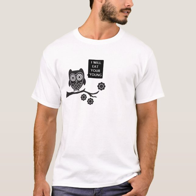 T-shirt hibou, délicieux (Devant)