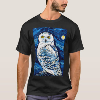 T-shirt Hibou des neiges Nuit étoilée