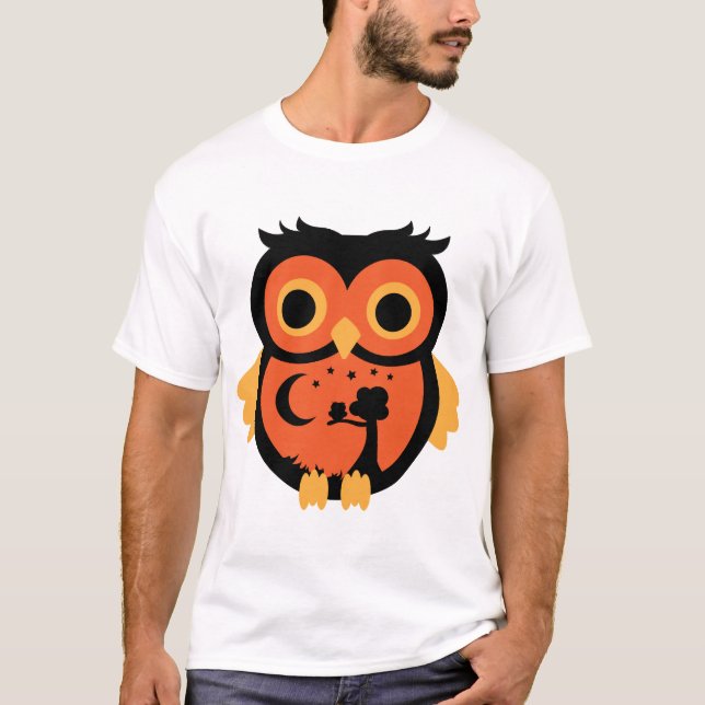 T-shirt Hibou d'Halloween (Devant)