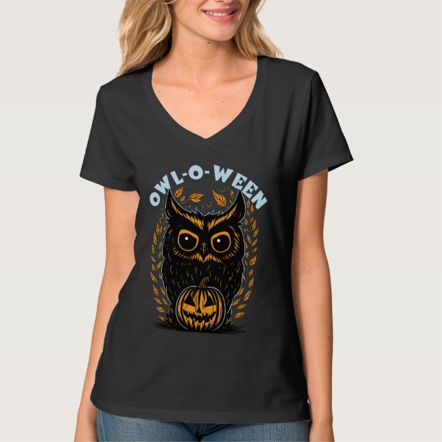 T-shirt Hibou d'Halloween (Devant)
