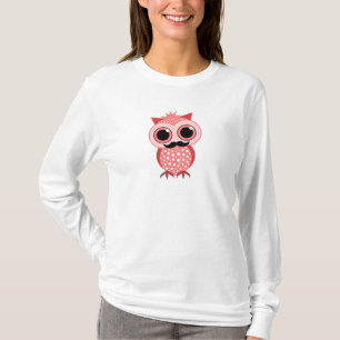 T-shirt hibou drôle avec la moustache