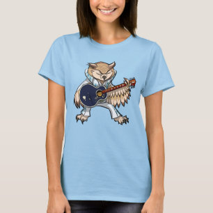 T-shirt Hibou drôle Rock And Roll Chanteur & Guitariste De