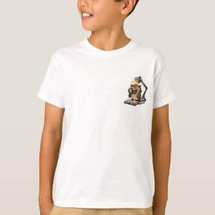 T-shirt Hibou écolier étudiant avec loupe Enfants