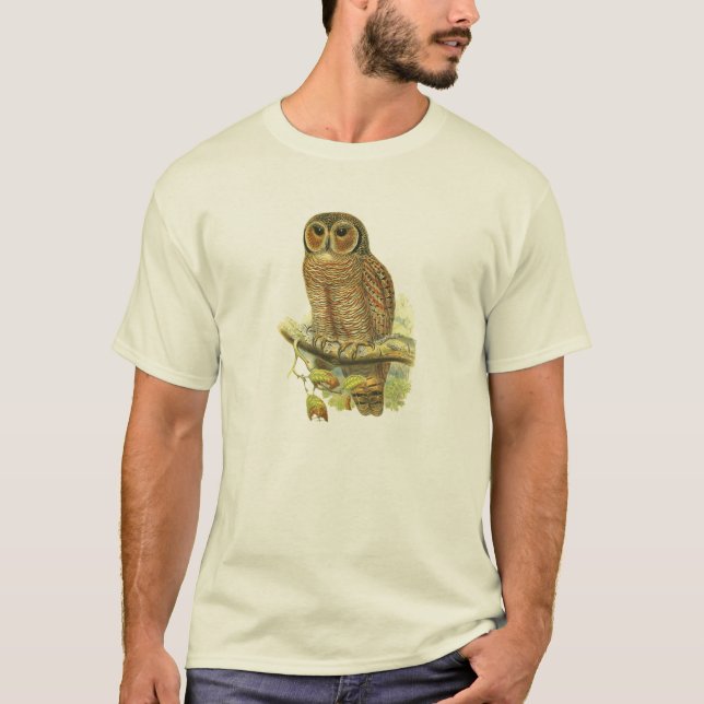 T-shirt Hibou en bois chiné (Devant)