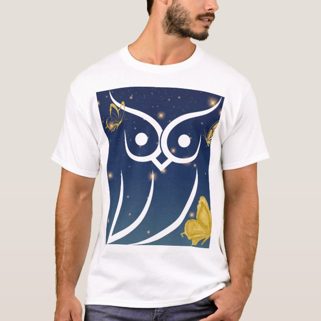T-shirt Hibou et papillons (Devant)