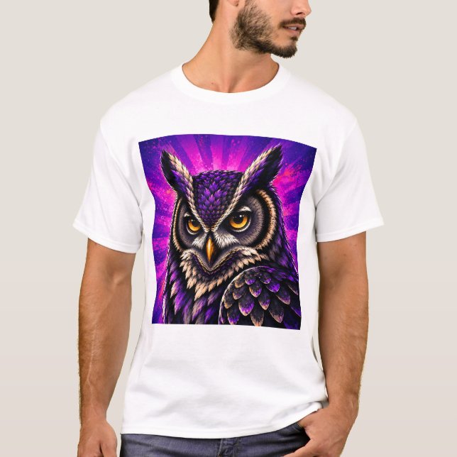 T-shirt Hibou Féroce Faune Vintage (Devant)