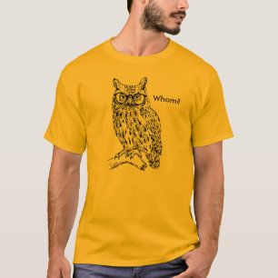 T-shirt Hibou futé de hippie avec le noir en verre