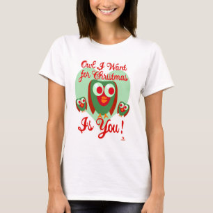 T-shirt Hibou Je Veux Pour Le Slogan Fun De Noël