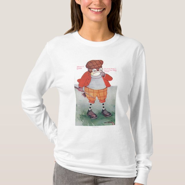 T-shirt Hibou jouant au golf notant la parole est d'argent (Devant)