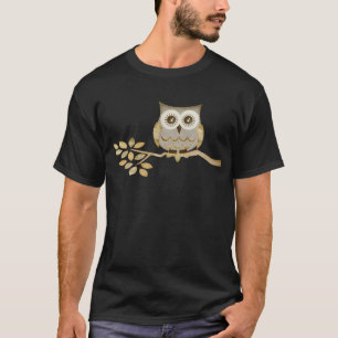T-shirt Hibou large de yeux dans l'arbre