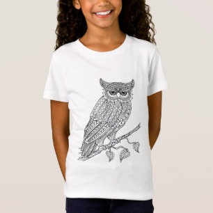 T-Shirt Hibou magique inspiré se reposant sur la branche