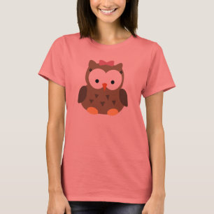 T-shirt Hibou mignon de bébé avec l'arc rose