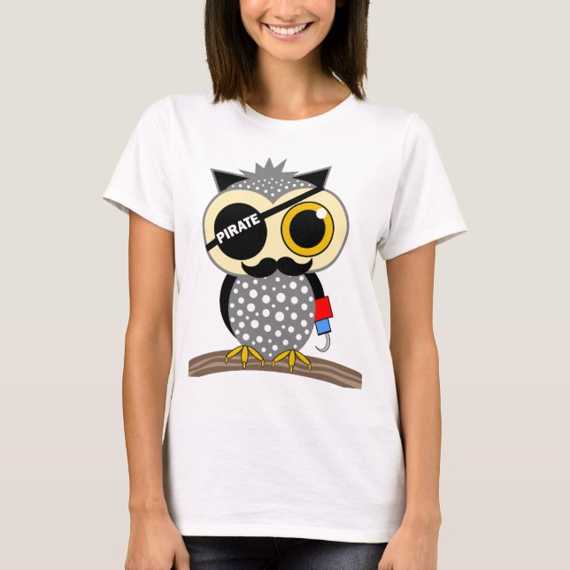 T-shirt hibou mignon de pirate (Devant)