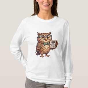 T-shirt Hibou neurodivergent drôle mème café d'abord
