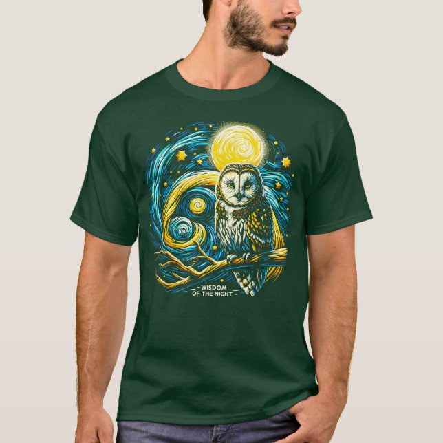 T-shirt hibou nocturne étoilé 1 (Devant)