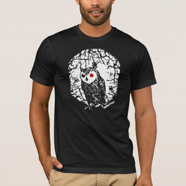 T-shirt Hibou observé par rouge (Devant)