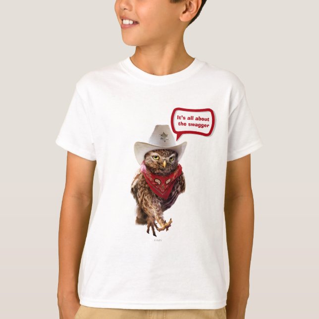 T-shirt Hibou occidental dur de shérif avec l'attitude et (Devant)