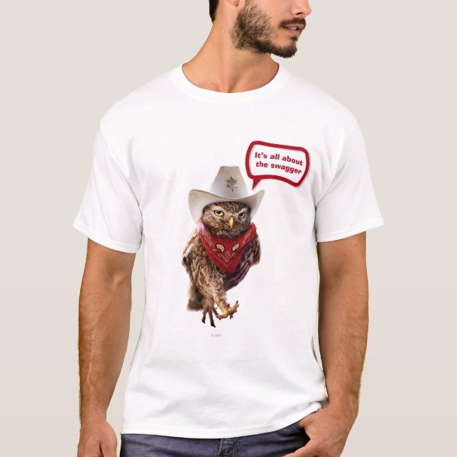 T-shirt Hibou occidental dur de shérif avec l'attitude et (Devant)